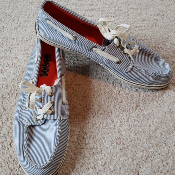 Sperry Shoes - Blue & white stripe Sperry Top Sider size 7.5M (US